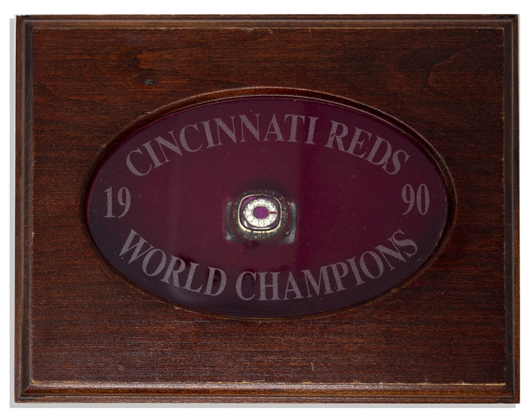 Cincinnati Reds 1990 World Series ''Wire to Wire'' Ring -- Given to the Husband of Longtime Staffer Joyce Pfarr